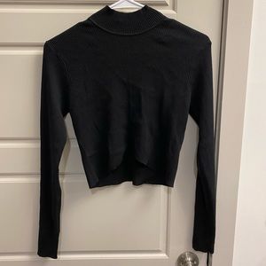 Black Bodycon Cropped Sweater